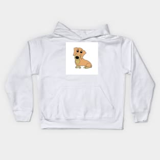 dachshund fawn and tan cartoon Kids Hoodie